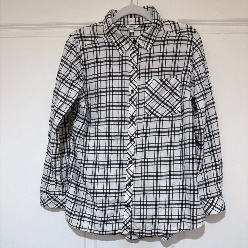 Sonoma Soft Wash Plaid Shirt | Med like new